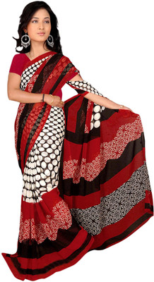 

Jiya Self Design, Printed Daily Wear Georgette Saree(White, Red, Multicolor), Multicolor;red;white