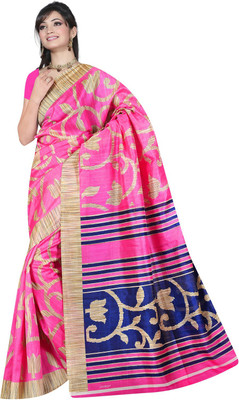 

Parisha Printed Daily Wear Art Silk Saree(Pink)