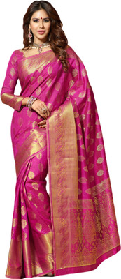 

M.S.Retail Printed Kanjivaram Silk Saree(Pink)