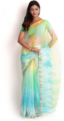 

Kasturi-B Swadeshi Karigari Woven Kota Doria Kota Saree(Multicolor, Light blue;light yellow;white