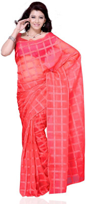 

JTInternational Self Design Fashion Cotton Saree(Red), Queen red