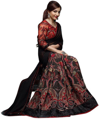 

Dancing Girl Printed Bollywood Georgette Saree(Black)