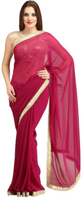 

Lime Embellished Fashion Georgette Saree(Red)