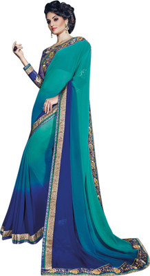 

Brijraj Embellished Fashion Georgette Saree(Blue)