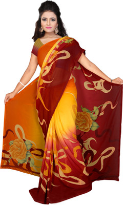 

Khushali Self Design, Printed Fashion Georgette Saree(Yellow, Red, Multicolor), Multicolor;red;yellow