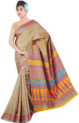 

Khushali Printed Fashion Tussar Silk Saree(Multicolor)