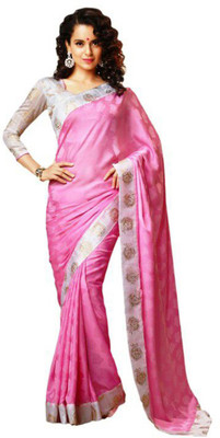 

Aksh Fashion Self Design Bollywood Art Silk Saree(Pink)
