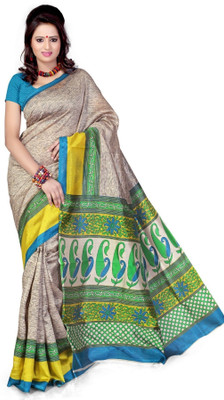 

Cenizas Printed Fashion Crepe Saree(Multicolor), Green