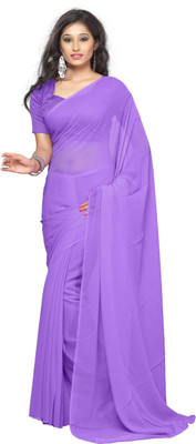 

Surupta Solid Daily Wear Chiffon Saree(Purple), Light purple