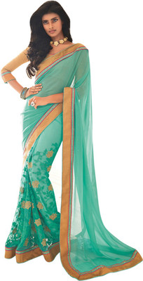 

Vishal Solid Fashion Chiffon Saree(Green)