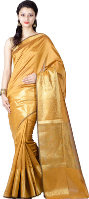 

Chandrakala Printed Banarasi Silk Saree(Gold)