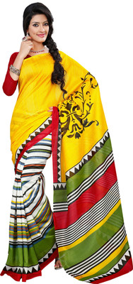

JTInternational Printed Bhagalpuri Silk Saree(Multicolor)