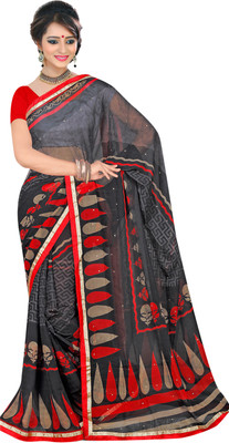 

Jiya Self Design, Printed, Embellished Fashion Georgette Saree(Grey, Multicolor)