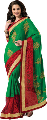 

Aarti Apparels Embroidered Bollywood Georgette Saree(Green)