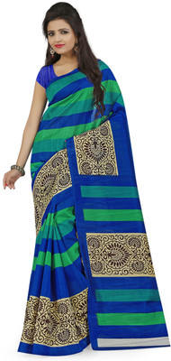 

JTInternational Printed Bhagalpuri Silk Saree(Multicolor)
