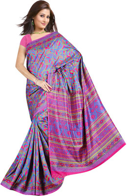 

Khoobee Printed Fashion Tussar Silk Saree(Multicolor)