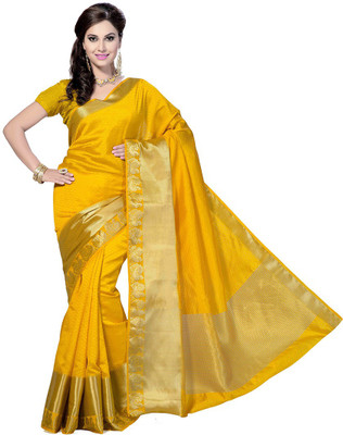 

Rani Saahiba Self Design Fashion Art Silk Saree(Gold)