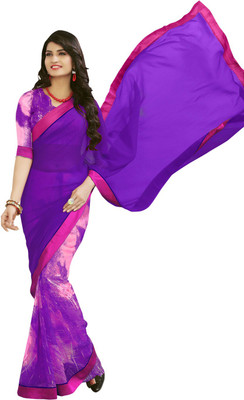 

LaazreeFashion Floral Print Rajkot Handloom Georgette Saree(Blue)