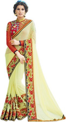 

Brijraj Embellished Fashion Georgette Saree(Green)