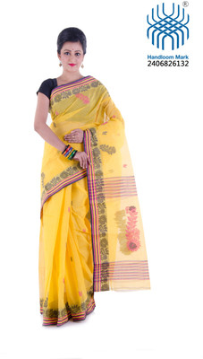 

Tantuja Woven Tangail Cotton Saree(Yellow)