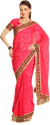 

Soch Self Design Fashion Net, Georgette Saree(Pink), Dark pink