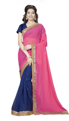 

Aai Shree Khodiyar Art Solid Bollywood Georgette Saree(Multicolor)