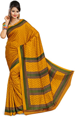 

AJS Paisley, Geometric Print, Striped, Printed Fashion Art Silk Saree(Multicolor