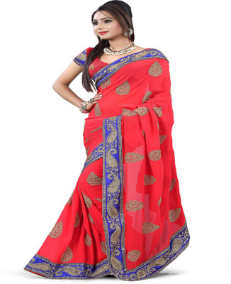 

Stylo Designer Self Design Fashion Handloom Georgette Saree(Red)