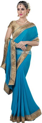 

Parisha Embroidered Fashion Georgette Saree(Blue)