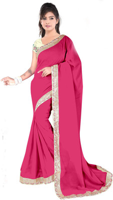 

Dancing Girl Solid Bollywood Georgette Saree(Red)