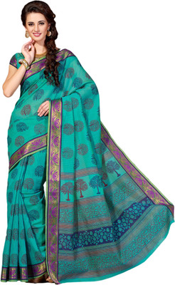 

M.S.Retail Printed Gadwal Cotton Saree(Light Blue)