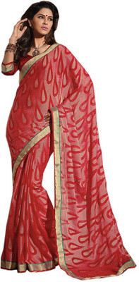 

Indian Wear Online Printed Fashion Pure Chiffon Saree(Multicolor), Multicolor504