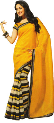 

Bhavi Printed Fashion Art Silk Saree(Yellow)
