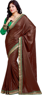 

Ishin Embellished Fashion Satin Saree(Orange), Rust