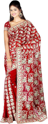 

Desi Butik Embroidered Fashion Art Silk Saree(Multicolor)