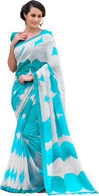

Vandv Shop Printed Fashion Handloom Cotton Saree(Blue)