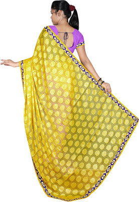 

Party Wear Dresses Embroidered Fashion Georgette Saree(Yellow)