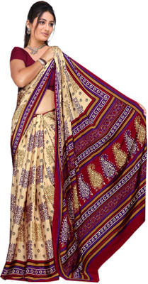 

Khushali Printed Fashion Crepe Saree(Beige, Maroon)