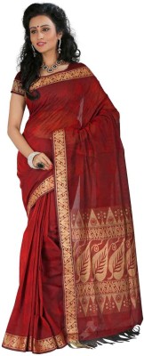 

Roopkala Silks Self Design Coimbatore Handloom Cotton Saree(Maroon)