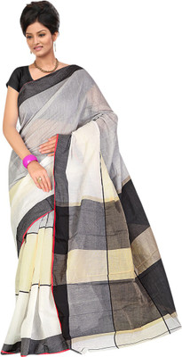 

Rani Saahiba Solid Banarasi Art Silk Saree(White)
