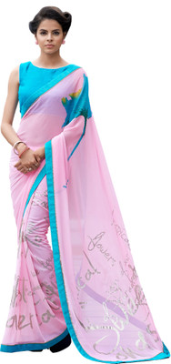 

JTInternational Printed Bollywood Handloom Georgette Saree(Multicolor)