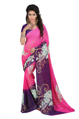 Anushree Saree Printed Fashion Dupion Silk Saree(Multicolor)