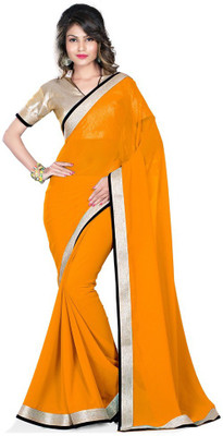 

Desi Butik Printed Fashion Georgette Saree(Yellow)