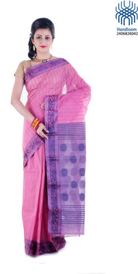 

Tantuja Woven Tangail Cotton Saree(Pink)