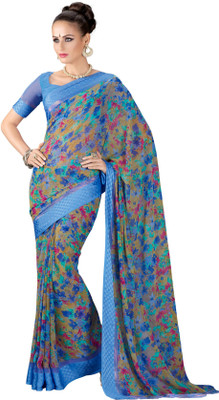 

Khoobee Self Design, Printed Fashion Georgette Saree(Multicolor, Light Blue), Light blue;multicolor