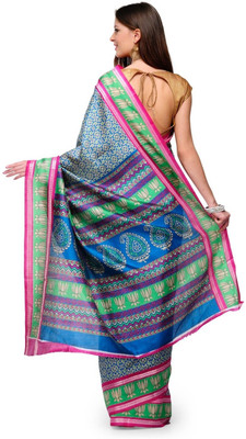 

Cenizas Floral Print Fashion Art Silk Saree(Multicolor), Green