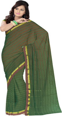 

Javuli Woven Arani Pattu Handloom Silk Cotton Blend Saree(Dark Green)