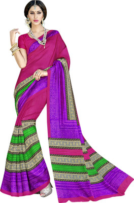 

Vishal Printed Fashion Art Silk Saree(Pink)