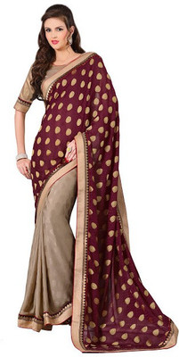 

Vbuyz Printed Fashion Viscose Saree(Brown)
