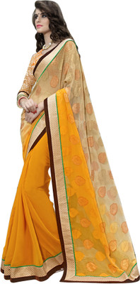 

Lovelylook Embroidered Fashion Georgette Saree(Yellow)